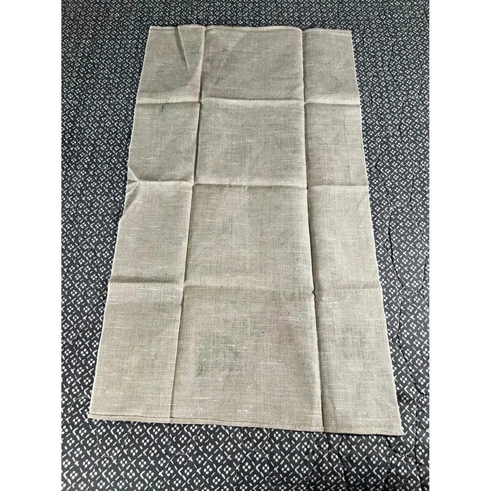 Vintage Kay Dee Hand Prints Pure Linen Tea Towel Lois Long Grape Arbor Design